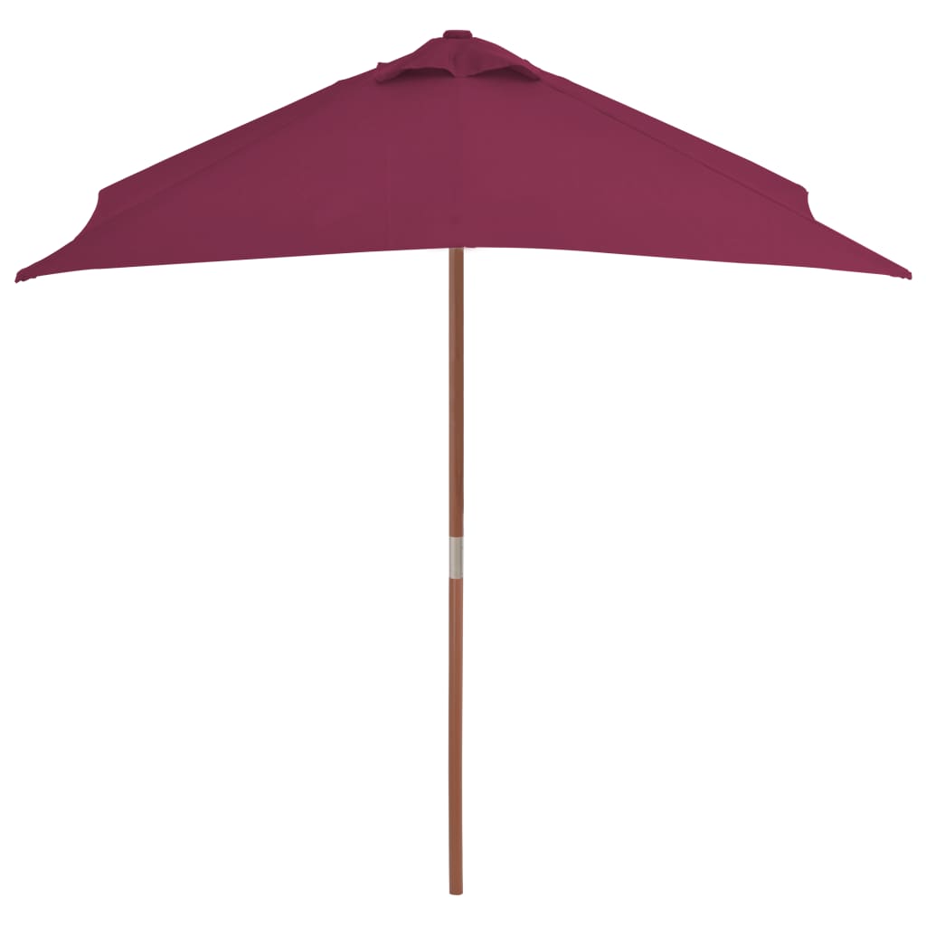 Vidaxl Parasol con palo in legno 150x200 cm Bordeaux rosso