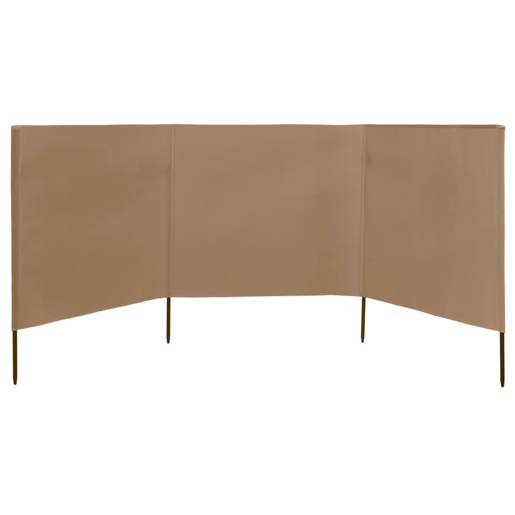 Pare-brise vidaxl 3 panneaux 400x120 cm tissu taupe