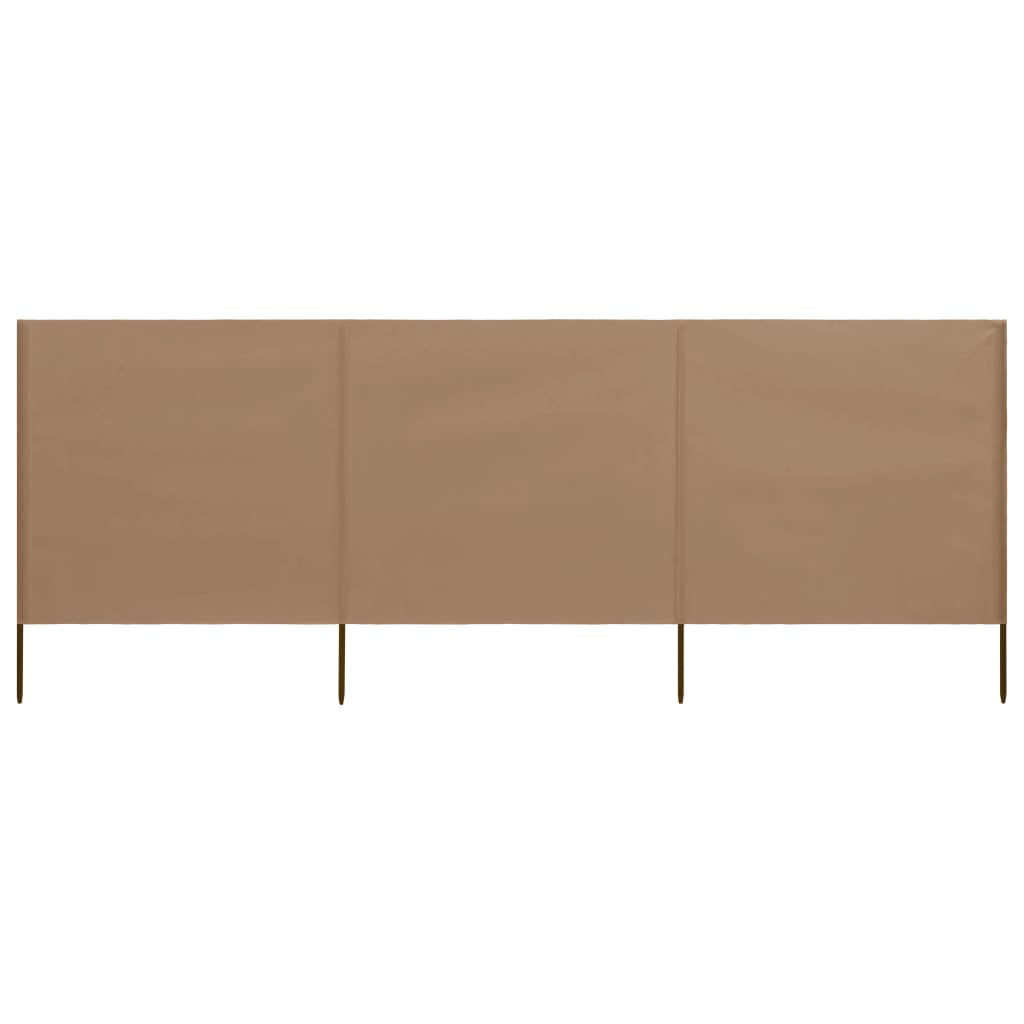 Pare-brise vidaxl 3 panneaux 400x120 cm tissu taupe