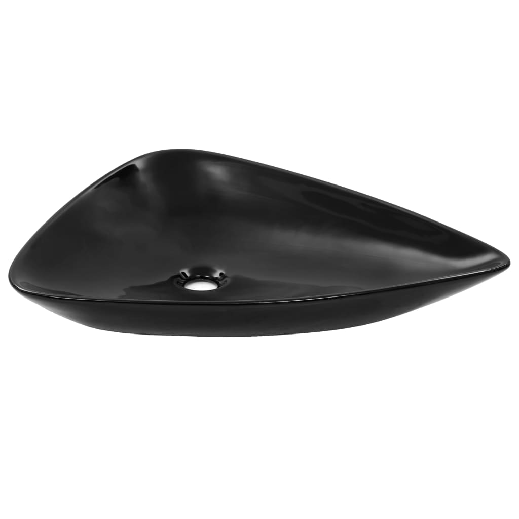 Vidaxl Washbasin Triangular 645x455x115 mm keramická černá