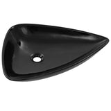 Vidaxl lavabo triangulaire 645x455x115 mm en céramique noir