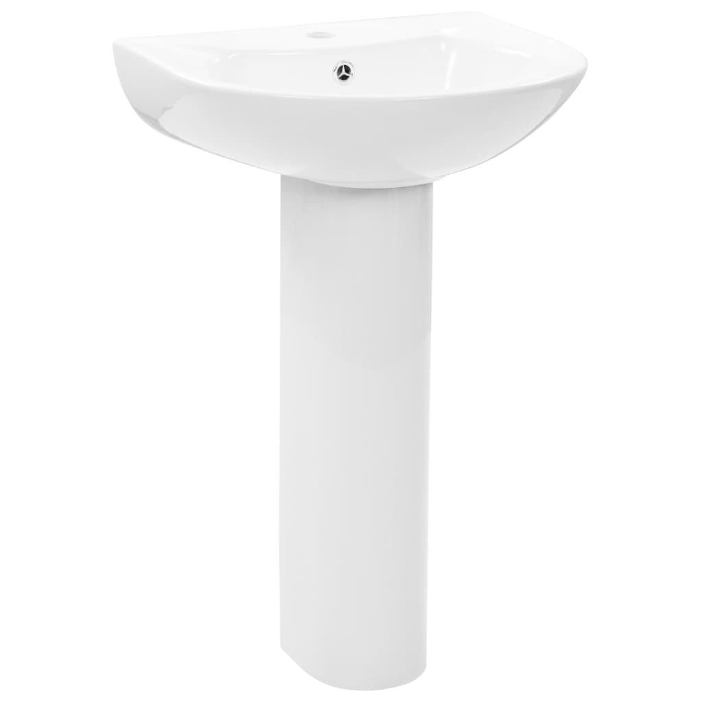 Vidaxl Washbasin na nogi, ki je bil odmaknjen 520x440x190 mm keramična bela