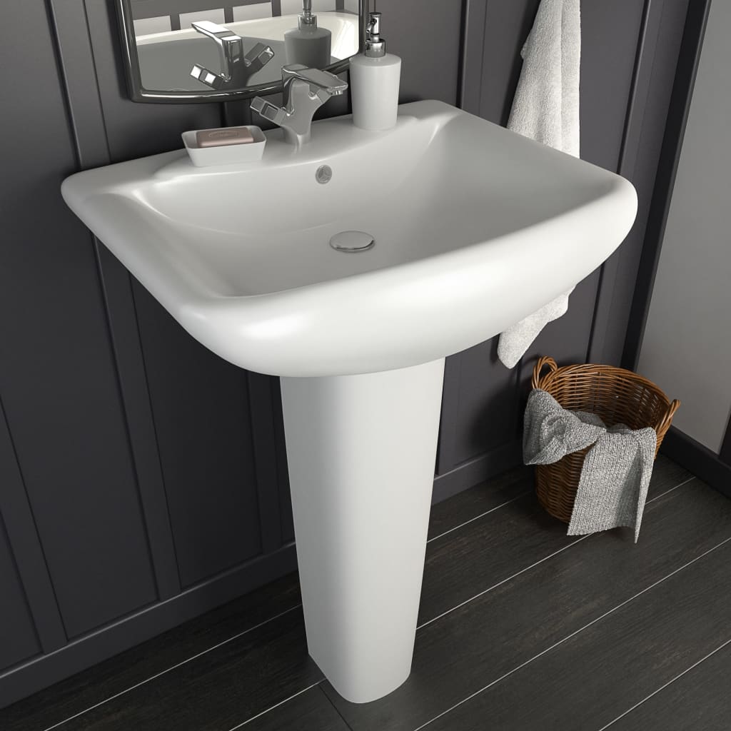 Vidaxl Washbasin a piedi staccato 580x470x200 mm bianco in ceramica