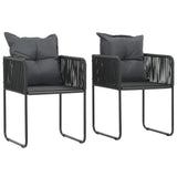 Vidaxl tuinstoelen 2 st met kussens poly rattan zwart