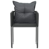 Vidaxl tuinstoelen 2 st met kussens poly rattan zwart