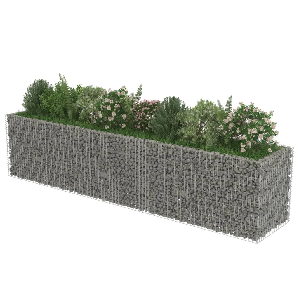 Vidaxl Gabion Planungsbox 450x90x100 cm verzinkter Stahl erhöht