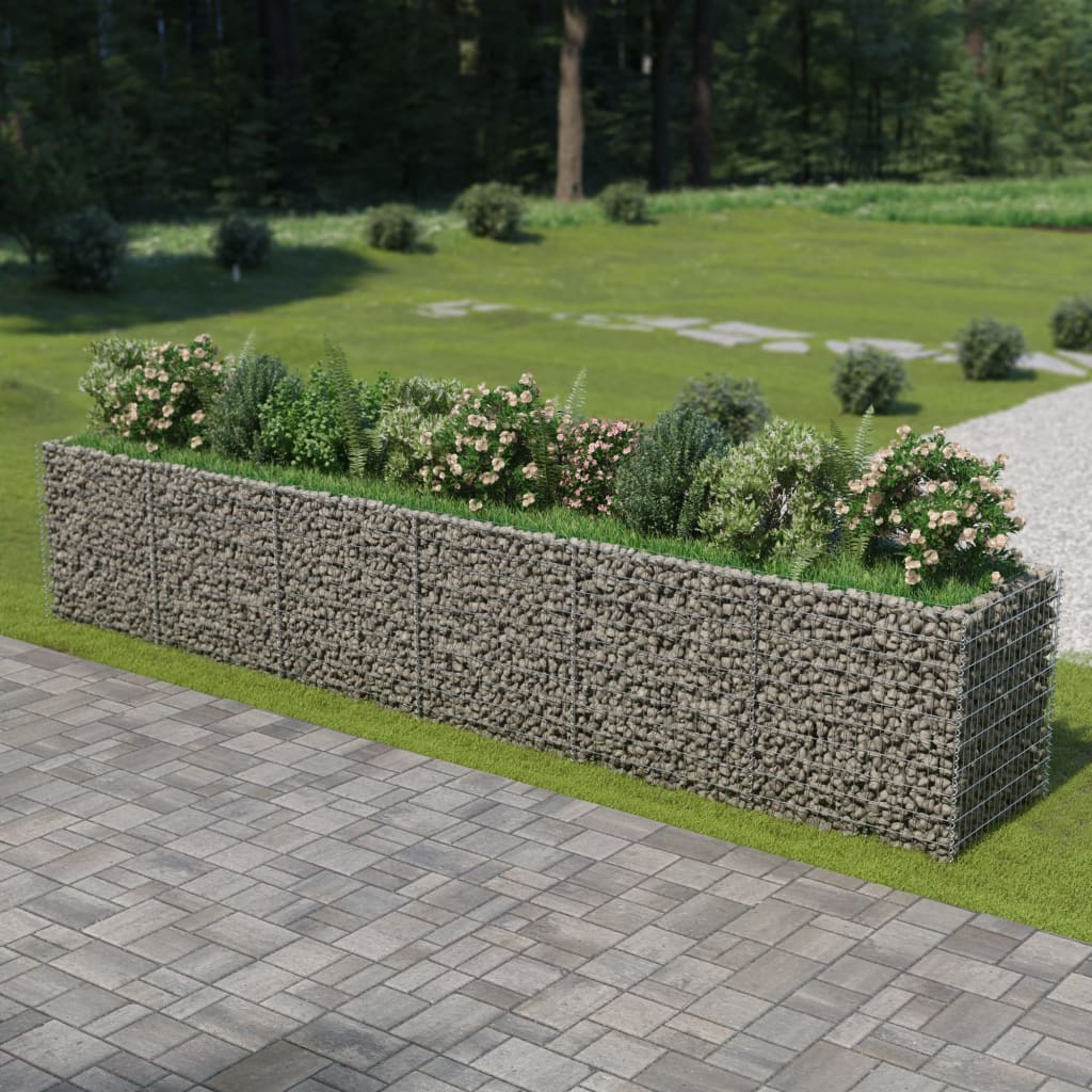 Vidaxl Gabion Planning Box je dvignil 540x90x100 cm pocinkano jeklo