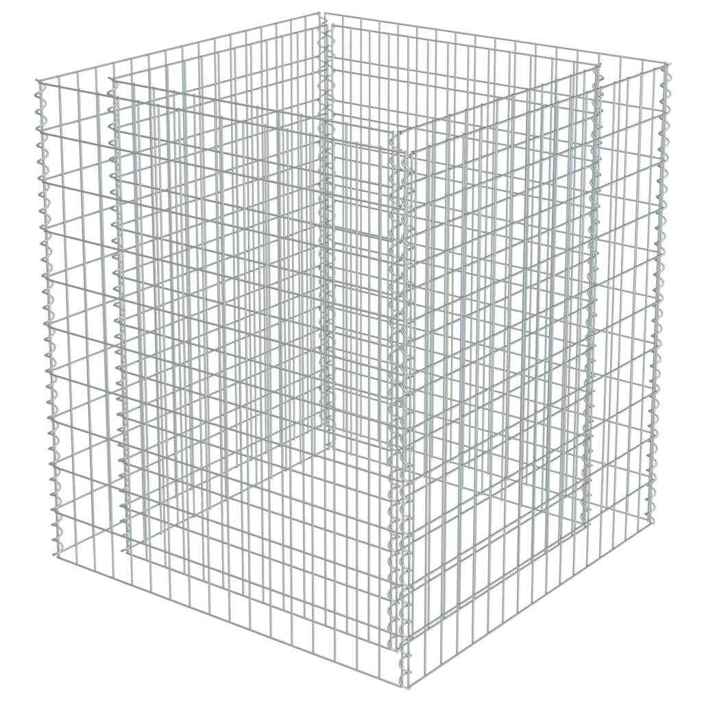 Vidaxl Gabiounsplotter veruerteelt 90x90x100 cm galvaniséiert Stol