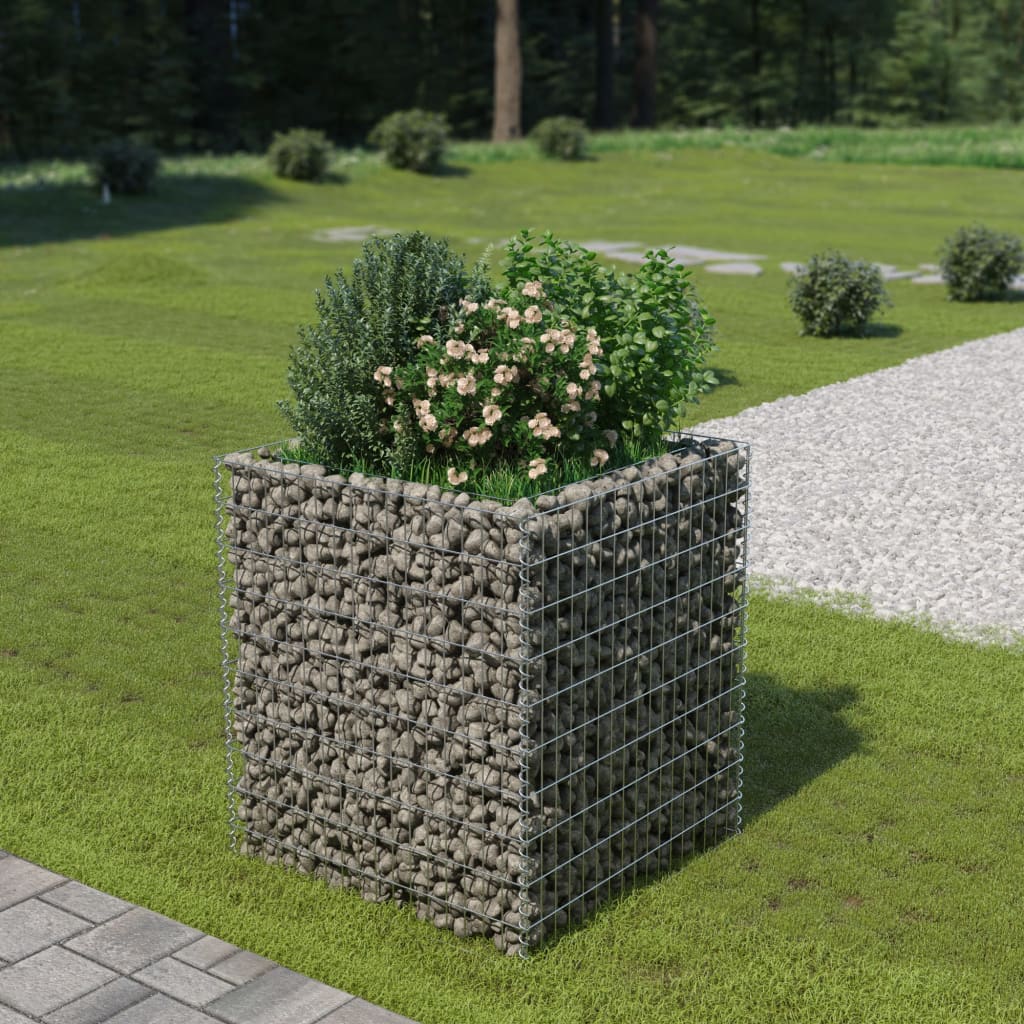 Vidaxl Gabion Planter insenté 90x90x100 cm en acier galvanisé