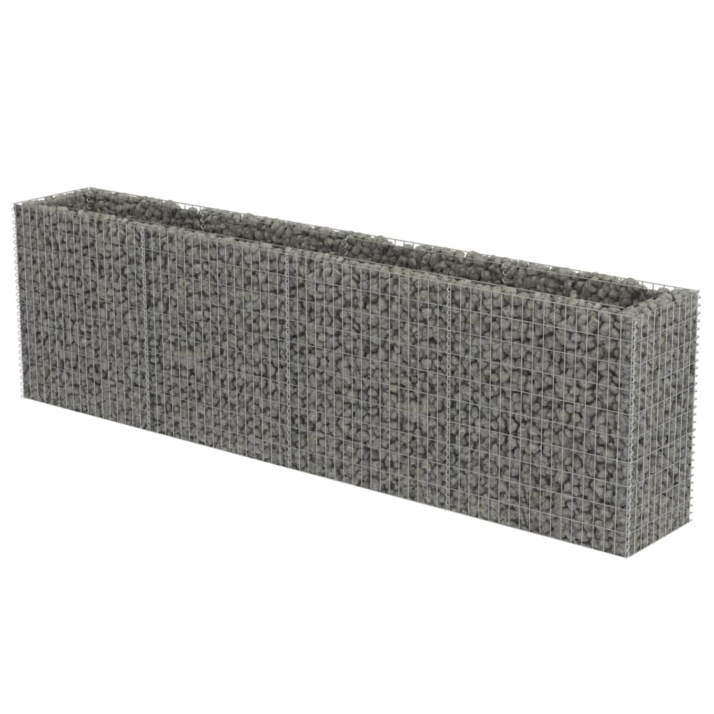 Vidaxl Gabion Planning Box hevet 360x50x100 cm galvanisert stål