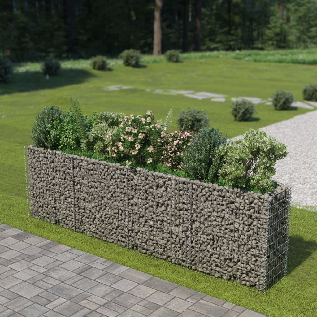 Vidaxl Gabion Planning Box je dvignil 360x50x100 cm pocinkano jeklo