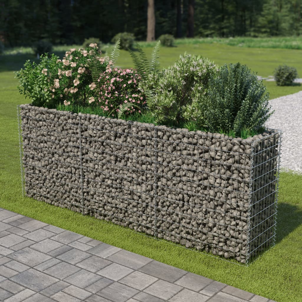 Vidaxl Gabion Planter hævet 270x50x100 cm galvaniseret stål