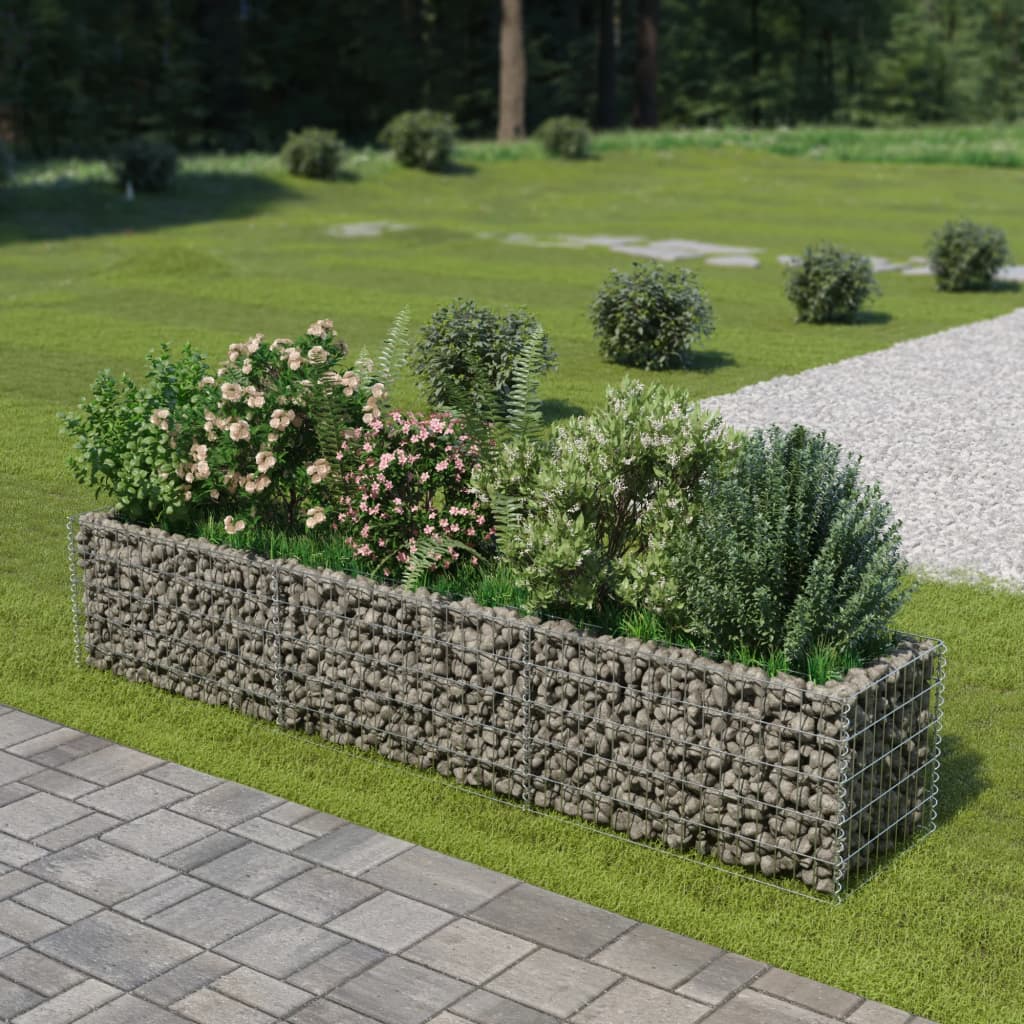 Vidaxl Gabion Planter hævet 270x50x50 cm galvaniseret stål