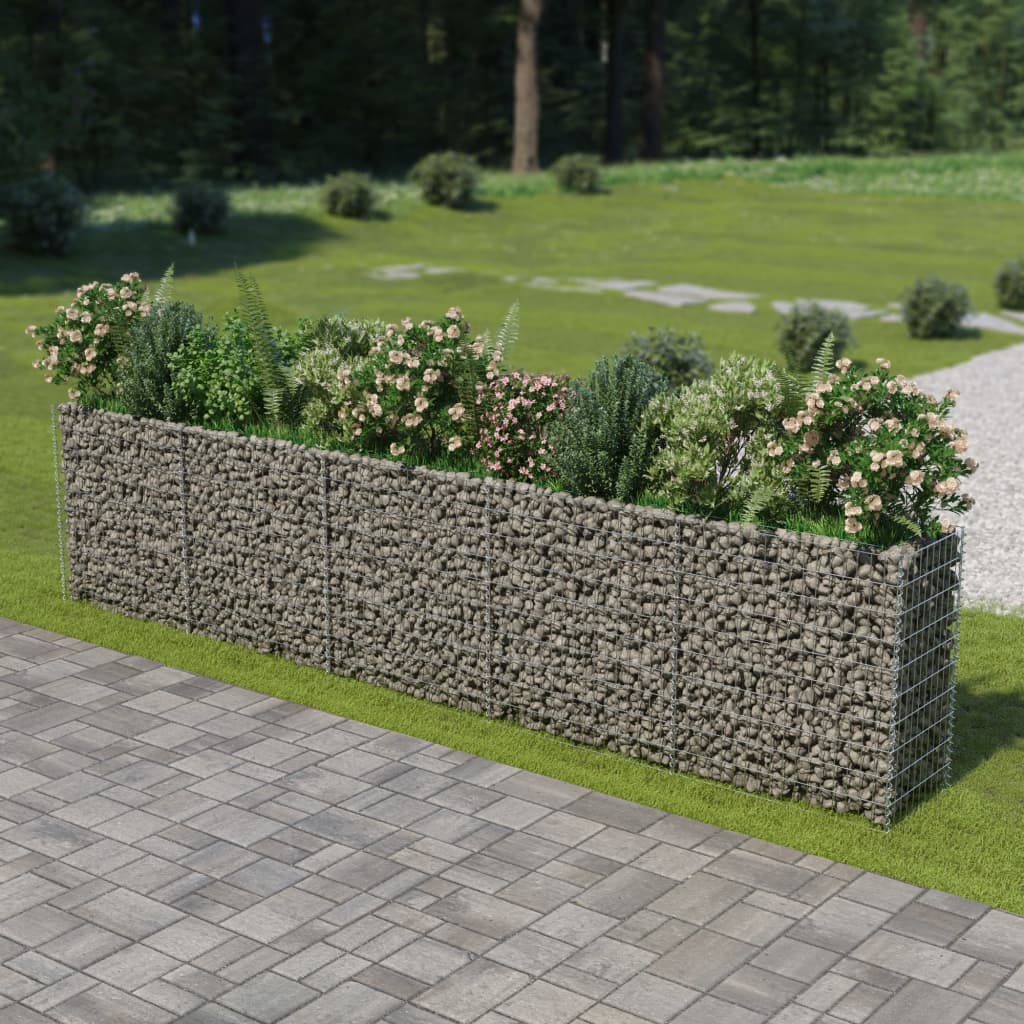 Vidaxl Gabion -Pflanzer vermehrte 450x50x100 cm verzinkter Stahl