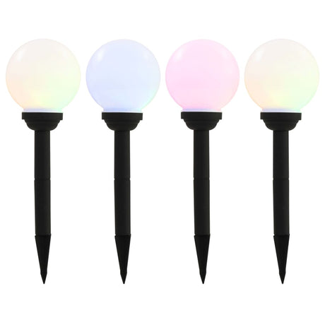 Vidaxl led-solarlampen rond 15 cm rgb 4 st