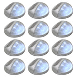 Vidaxl led-wandlampen solar rond zilver 12 st