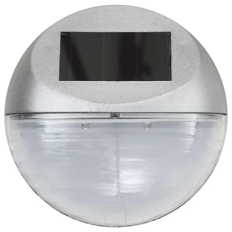 Vidaxl led-wandlampen solar rond zilver 12 st