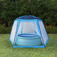 Vidaxl zwembadtent 500x433x250 cm stof blauw