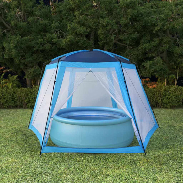 Vidaxl zwembadtent 500x433x250 cm stof blauw