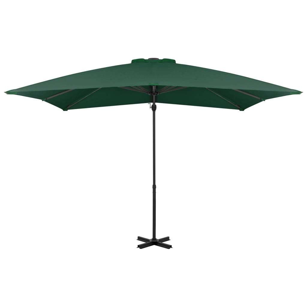 Vidaxl flytende parasol med aluminiumstang 250x250 cm grønn