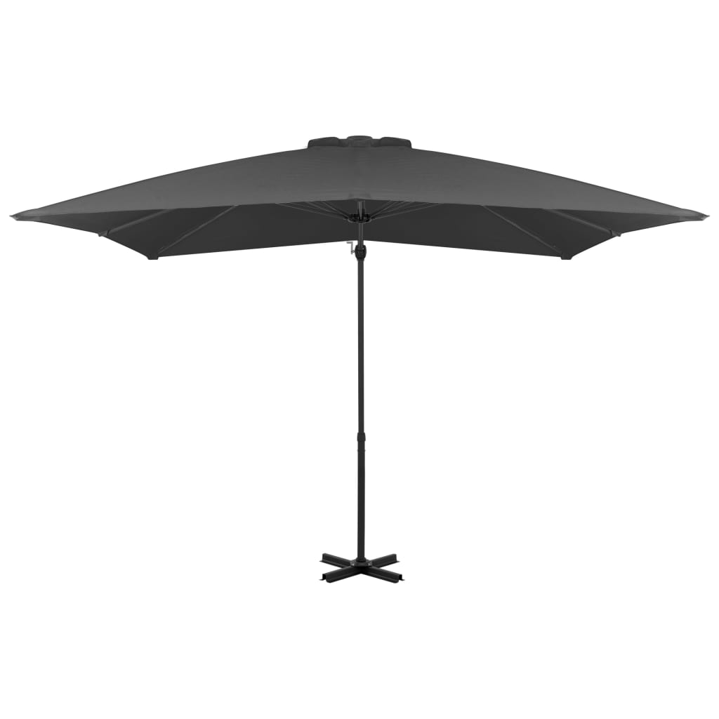 Vidaxl flytende parasol med aluminiumstang 250x250 cm Antracitt -farget