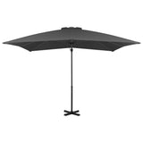 Vidaxl flytende parasol med aluminiumstang 250x250 cm Antracitt -farget