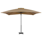 Vidaxl zweefparasol met aluminium paal 250x250 cm taupe