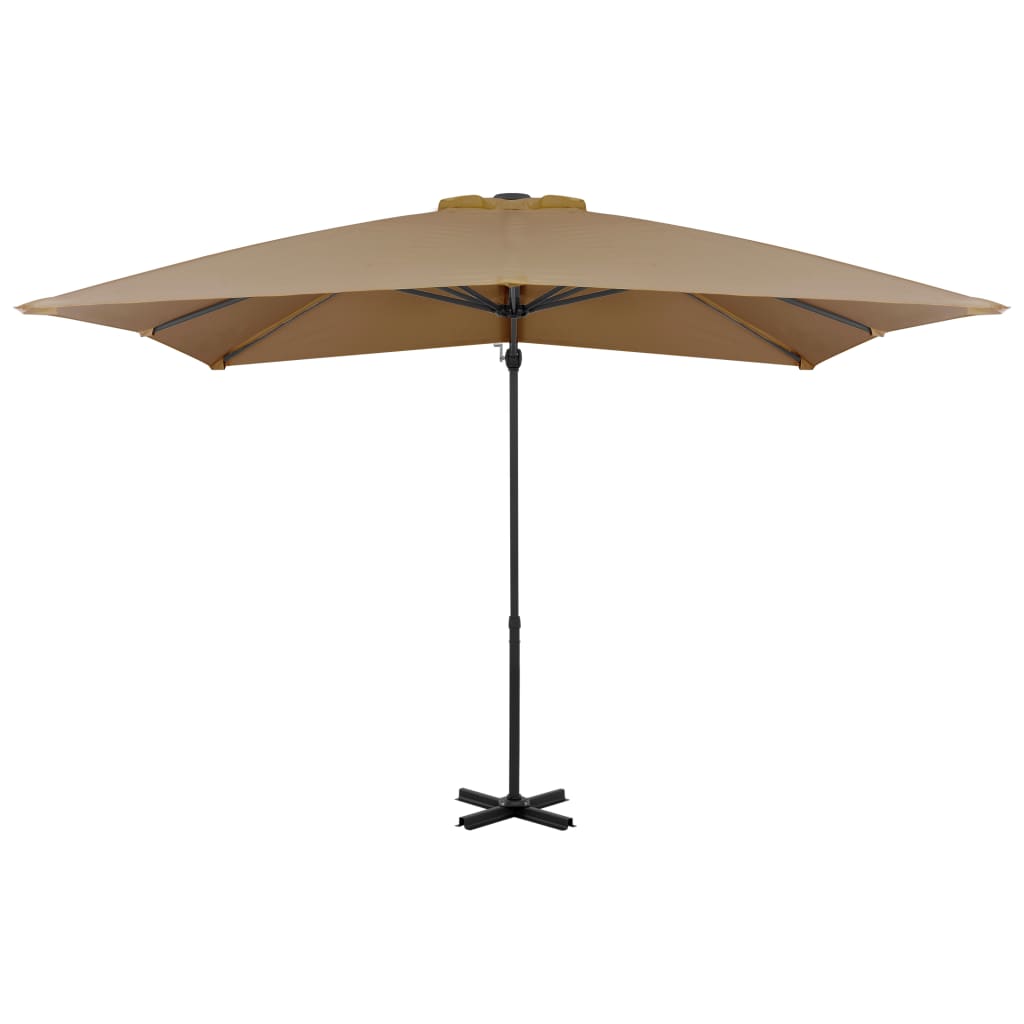 Vidaxl flytende parasol med aluminiumstang 250x250 cm taupe