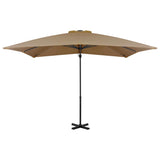 Vidaxl flytende parasol med aluminiumstang 250x250 cm taupe