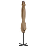 Vidaxl zweefparasol met aluminium paal 250x250 cm taupe