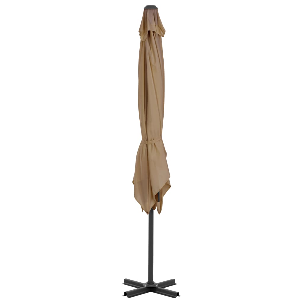 Vidaxl flytende parasol med aluminiumstang 250x250 cm taupe