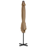 Vidaxl flytende parasol med aluminiumstang 250x250 cm taupe