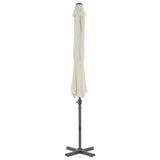 Vidaxl zweefparasol met aluminium paal 300 cm zandkleurig