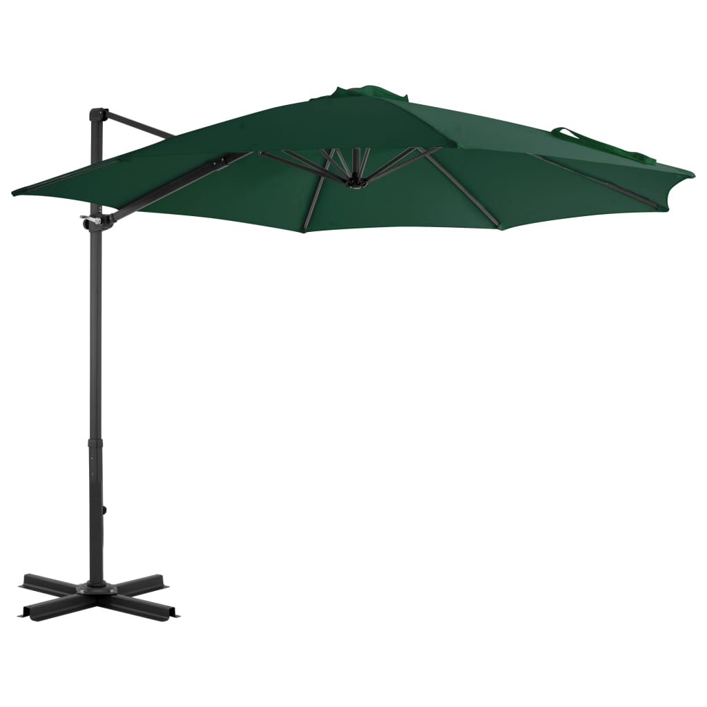 Vidaxl flytende parasol med aluminiumstang 300 cm grønn