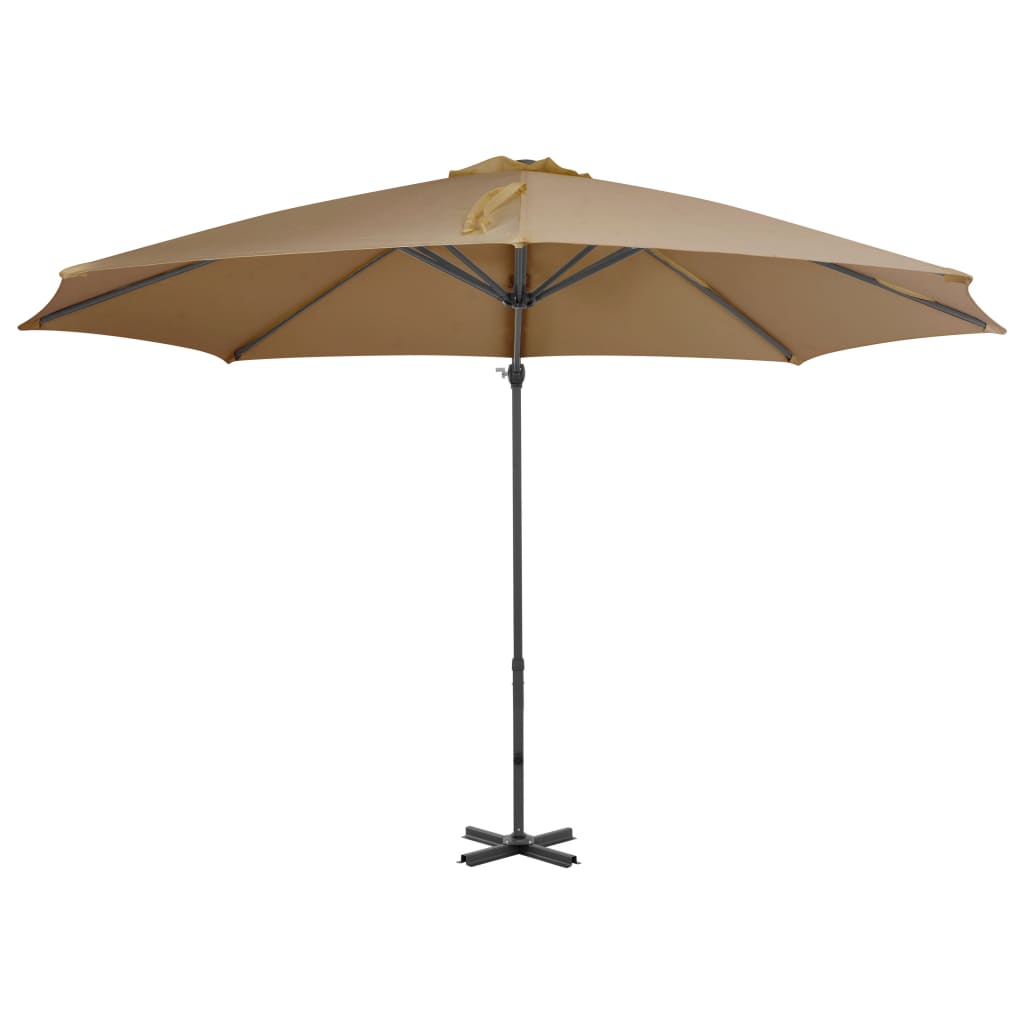 Vidaxl flytende parasol med aluminiumstang 300 cm taupe