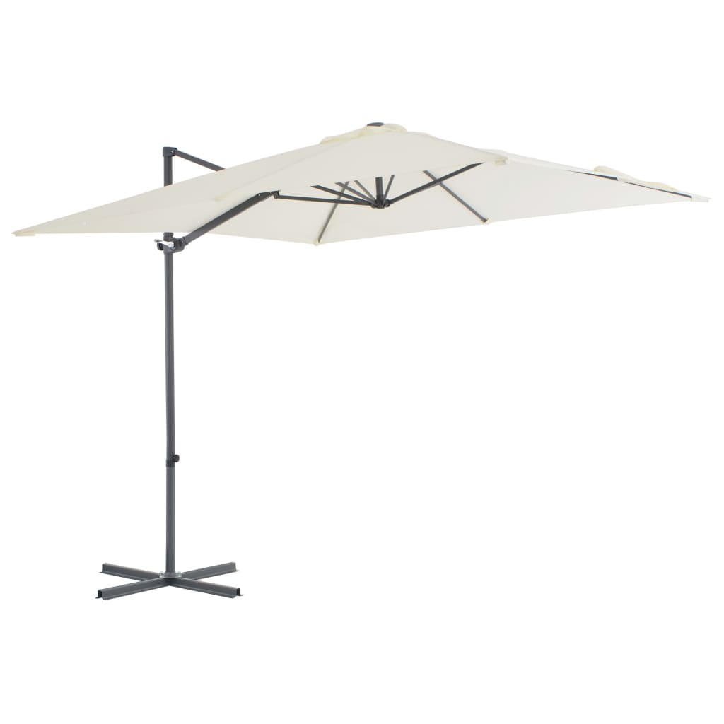 Vidaxl flytende parasol med stålstang 250x250 cm sand -farget