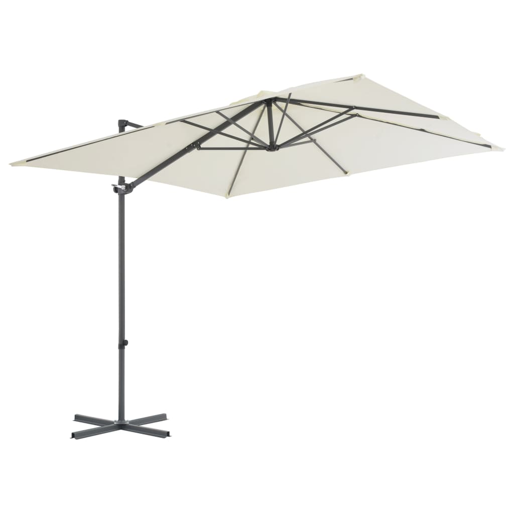 Vidaxl flytende parasol med stålstang 250x250 cm sand -farget