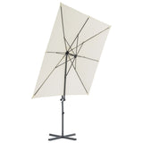 Vidaxl flytende parasol med stålstang 250x250 cm sand -farget