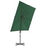 Vidaxl flytende parasol med stålstang 250x250 cm grønn