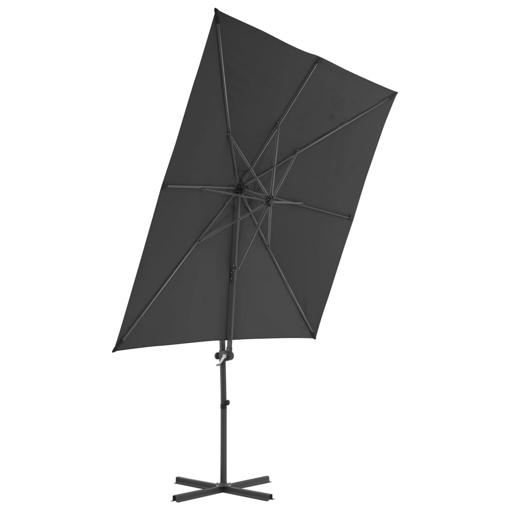 Vidaxl flytende parasol med stålstang 250x250 cm Antracitt -farget