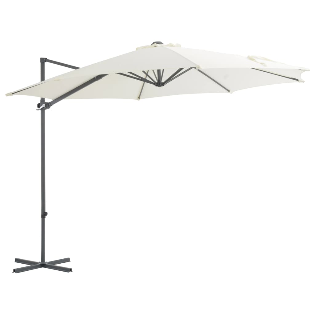 Vidaxl Parasol flottant avec poteau en acier 300 cm sable -colored