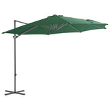 Parasol flottant vidaxl avec poteau en acier 300 cm vert