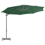 Parasol flottant vidaxl avec poteau en acier 300 cm vert