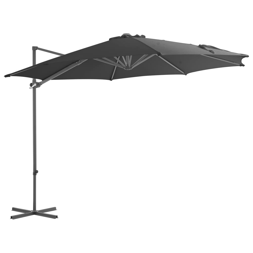 Vidaxl flytende parasol med stålstang 300 cm Antracitt -farget