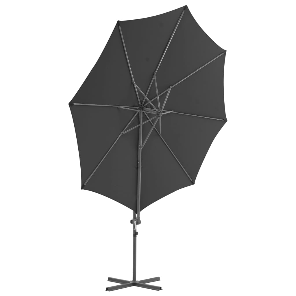 Vidaxl flytende parasol med stålstang 300 cm Antracitt -farget