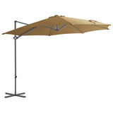 Vidaxl flytende parasol med stålstang 300 cm taupe