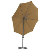 Vidaxl flytende parasol med stålstang 300 cm taupe