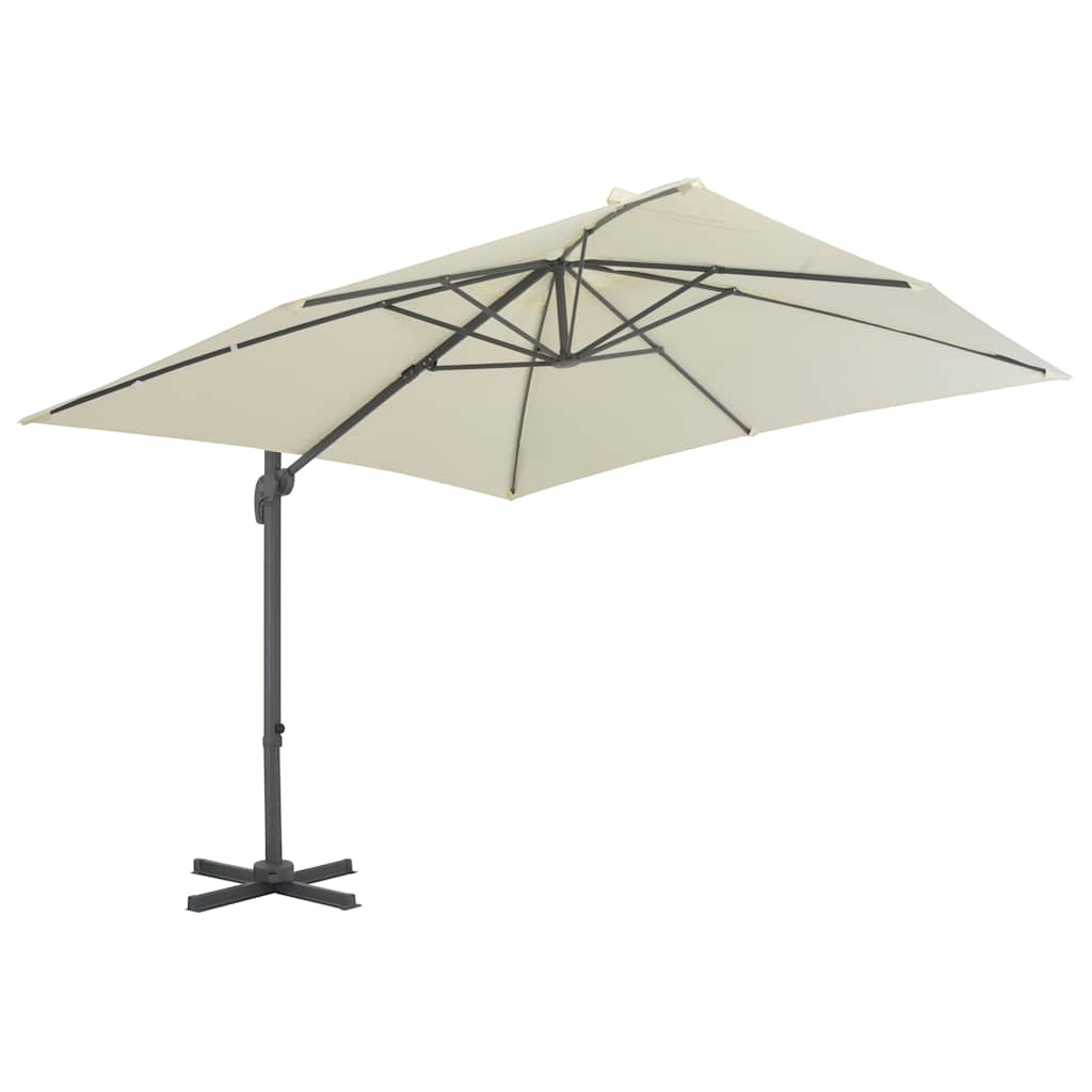 Vidaxl zweefparasol met aluminium paal 300x300 cm zandkleurig