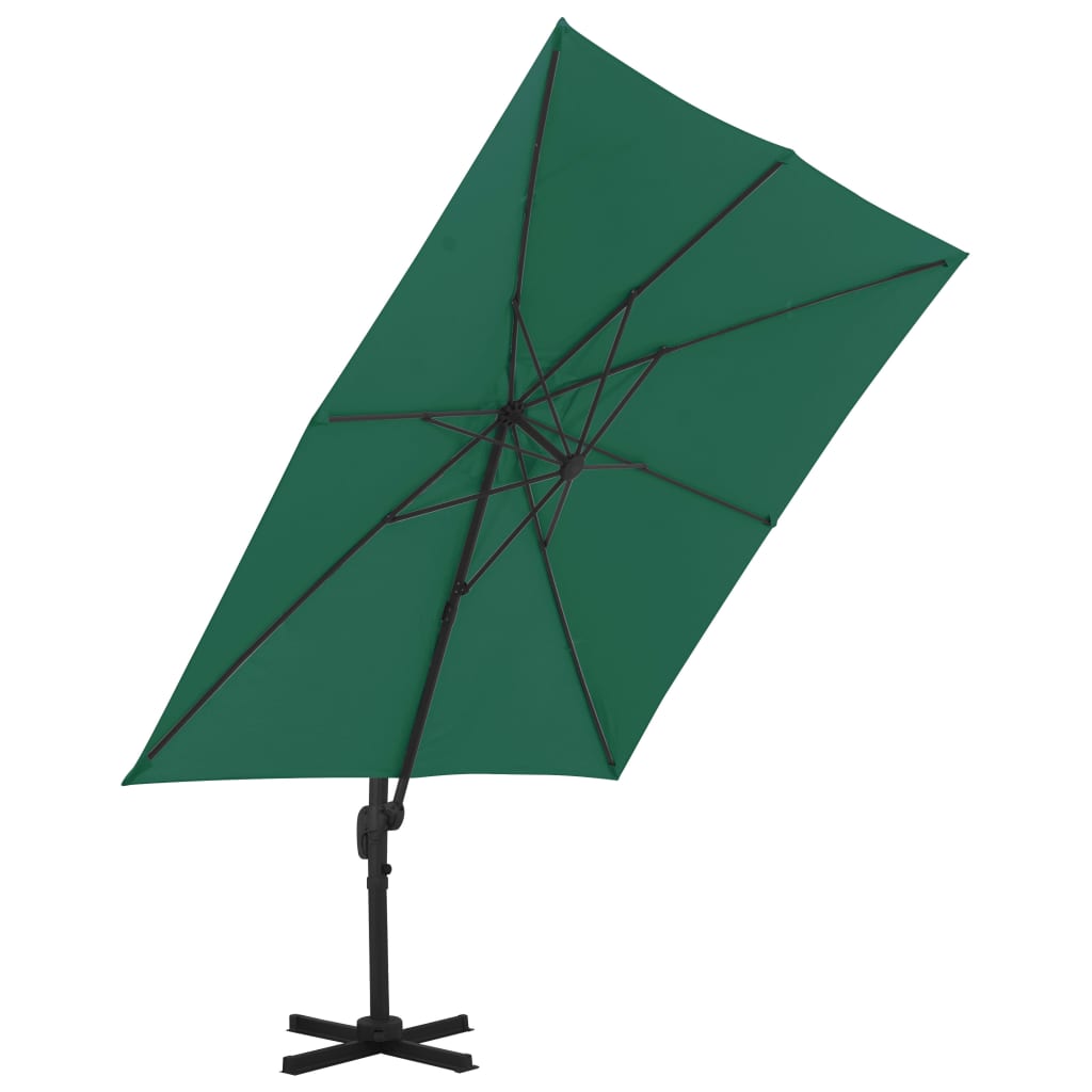 Vidaxl Floating parasol with aluminum pole 300x300 cm green