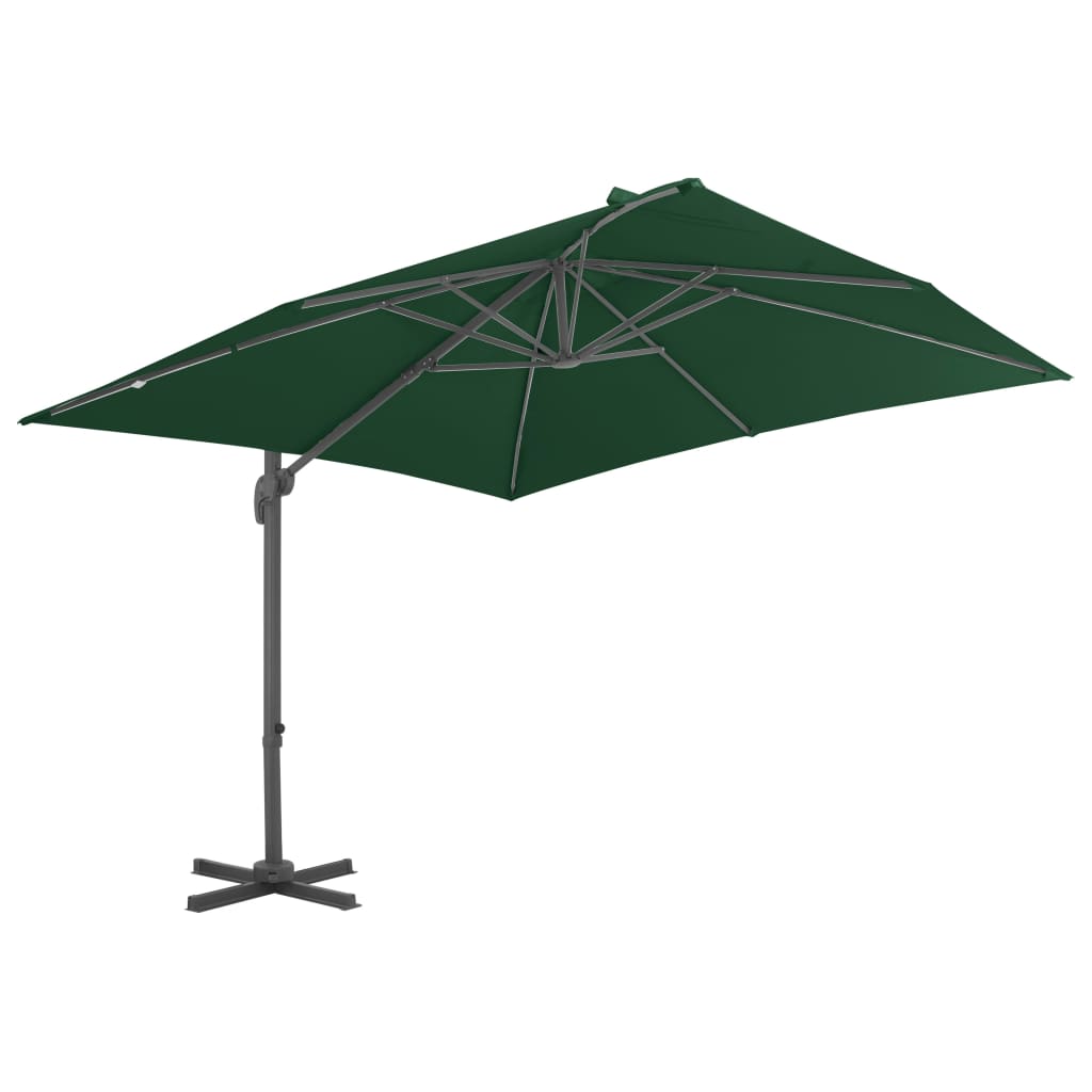 Vidaxl Floating parasol with aluminum pole 400x300 cm green